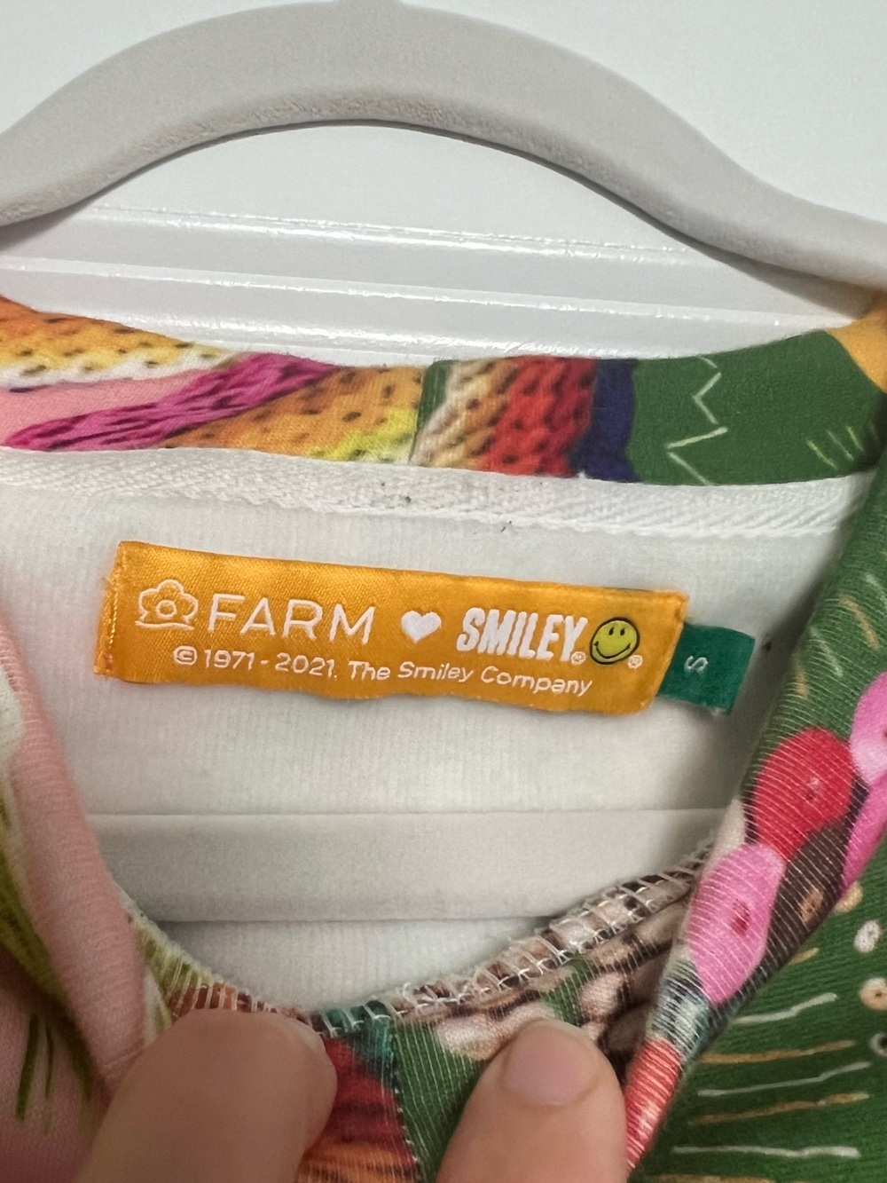 FARM Rio Pink & Green Smiley Graphic Sweatshirt - Picture 3 of 3